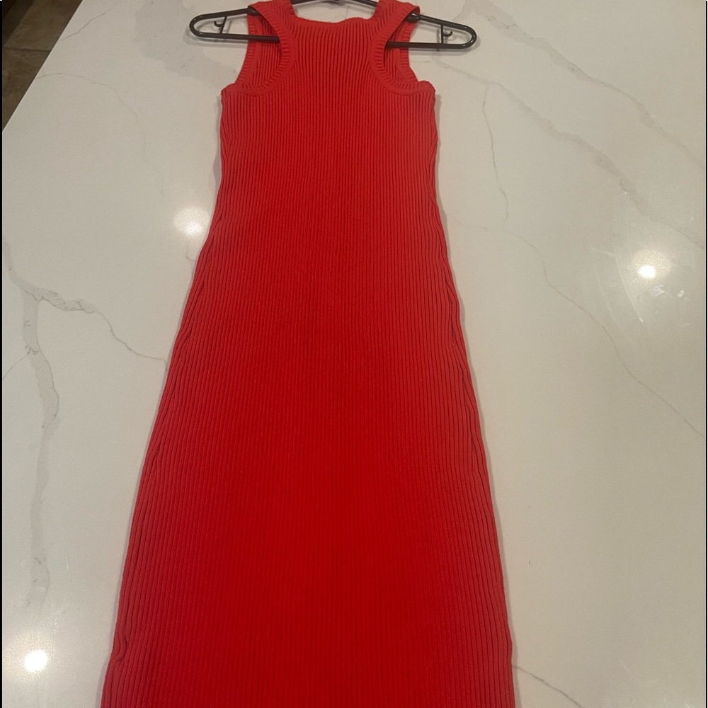 Red knit Bebe dress